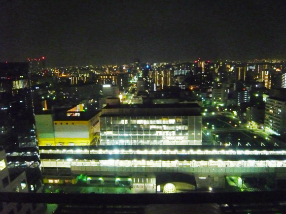 リーガロイヤルホテル堺」の18階からの夜景