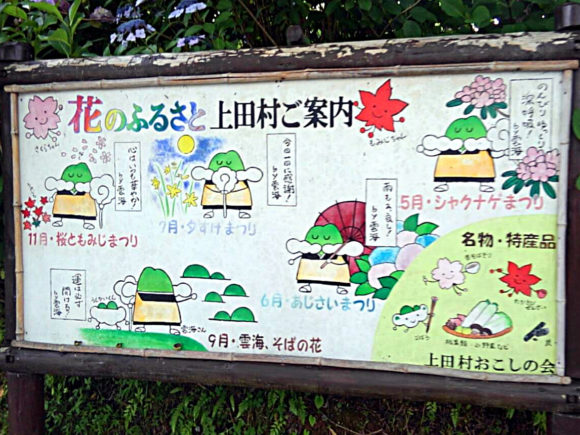 花のふる里 上田村案内図